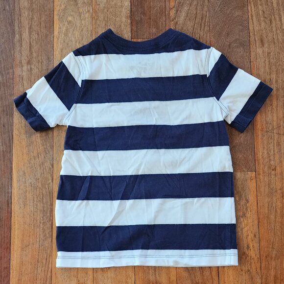 OshKosh B'gosh Toddler Cream/Navy Striped Henley Size 5T - Picture 7 of 9